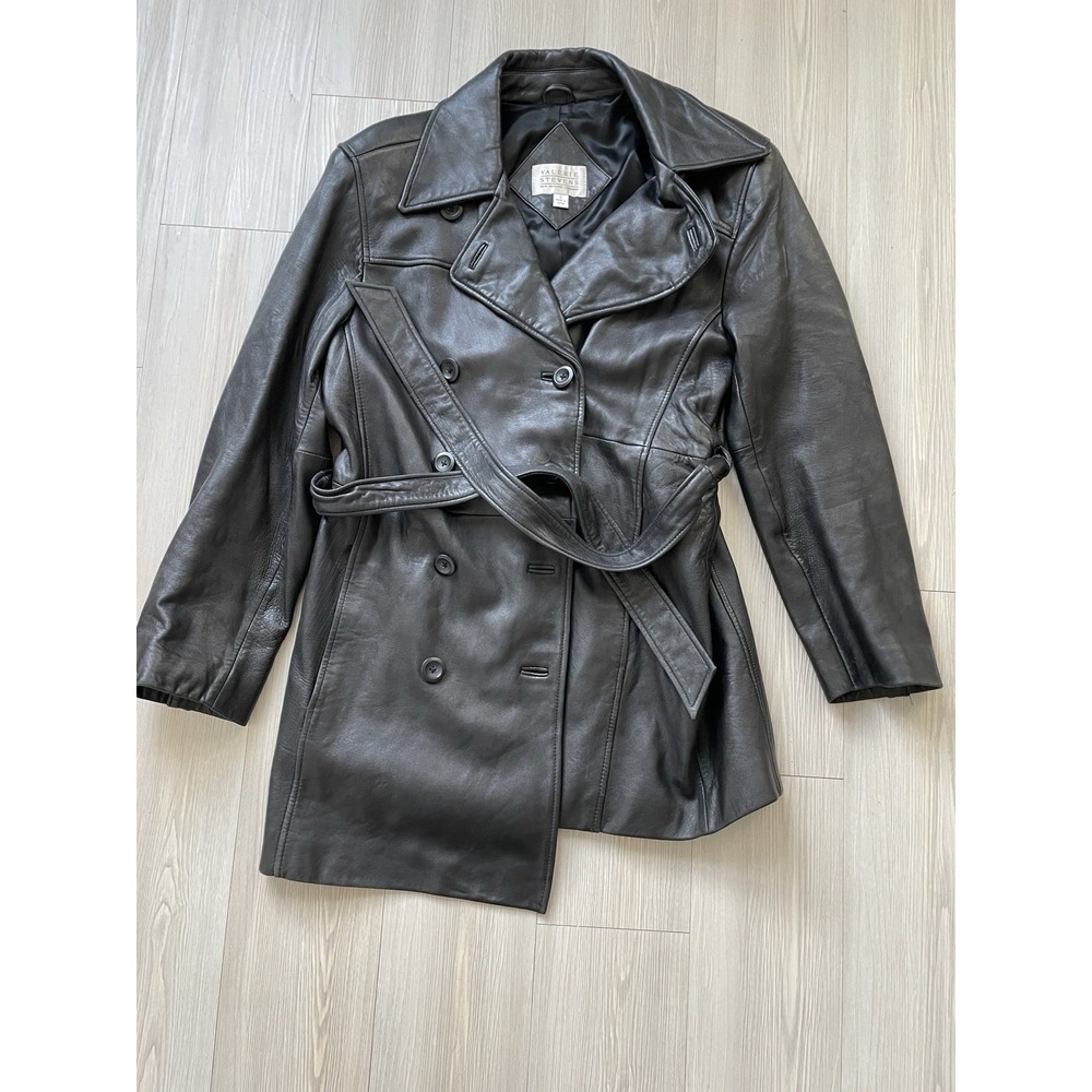 Valerie Stevens Leather Jacket Women Size S Vintage Y2K New Zealand Lambskin